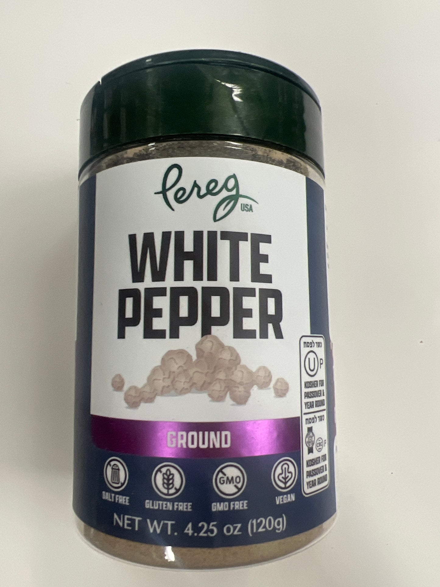 Pereg white pepper. Ground