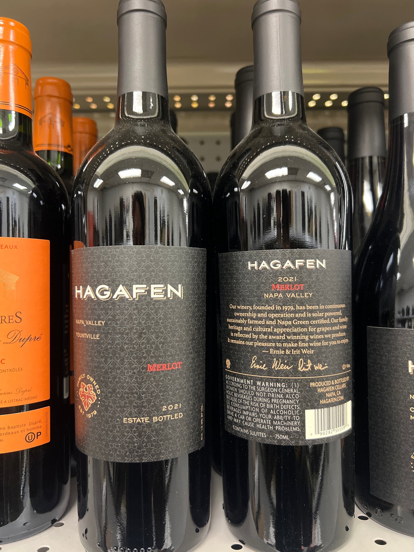 Hagafen Merlot Napa Valley 2021 Mevushal