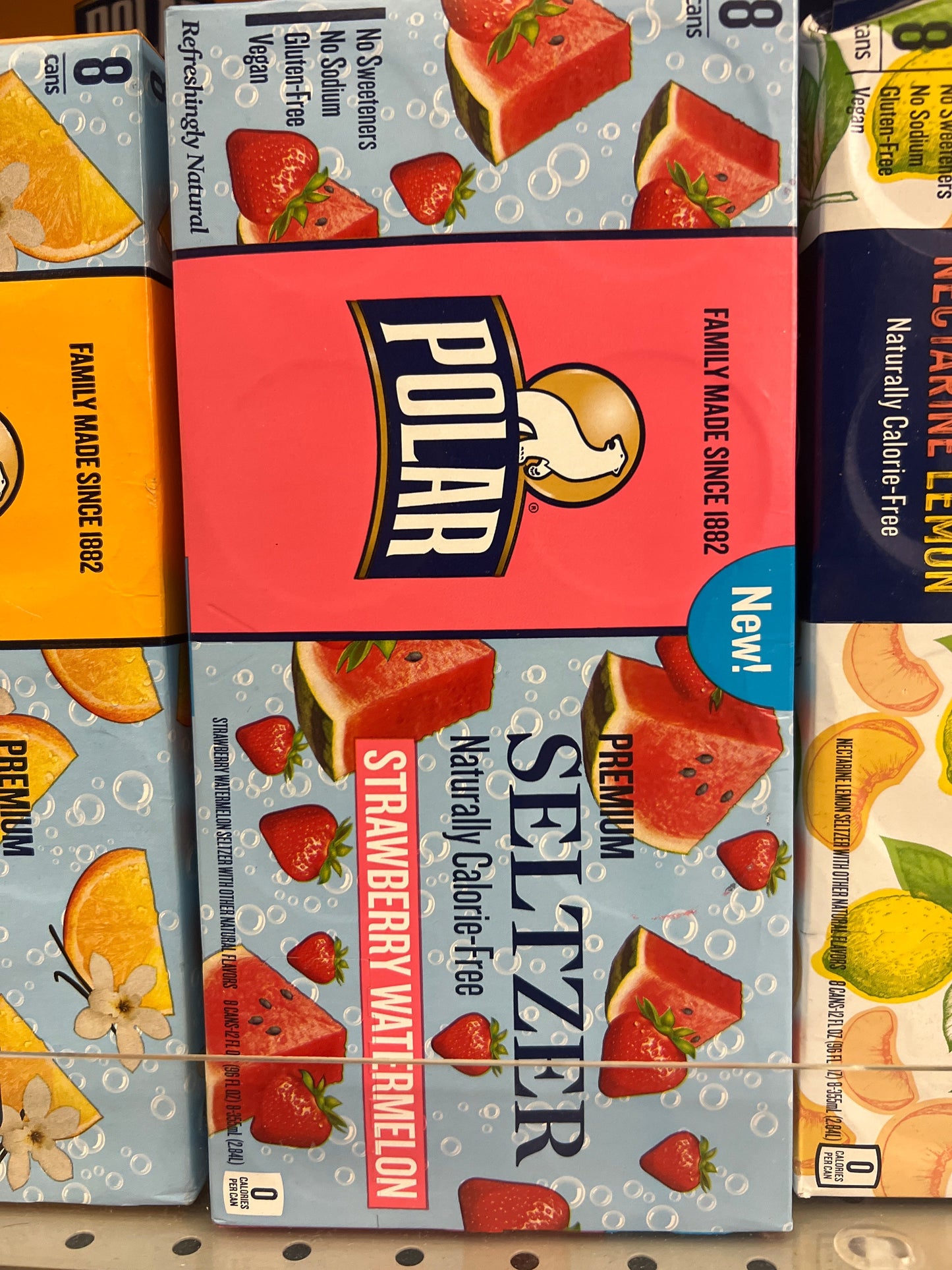 Polar strawberry watermelon seltzer 8 pack cans