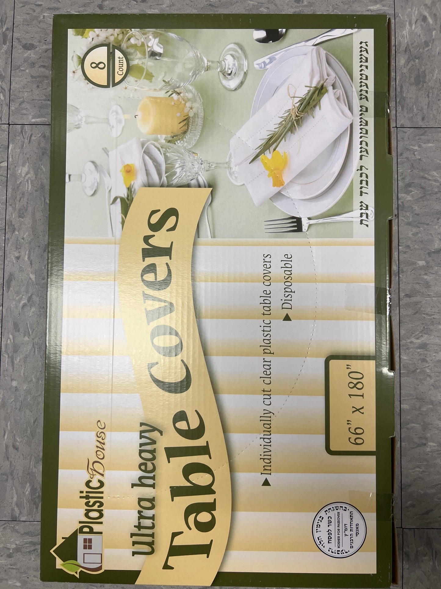 Plastic house ultra heavy table covers 66 x 180 8ct