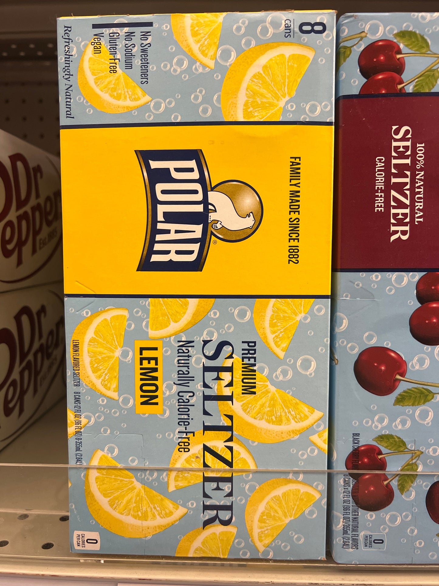 Polar lemon seltzer 8 pack cans