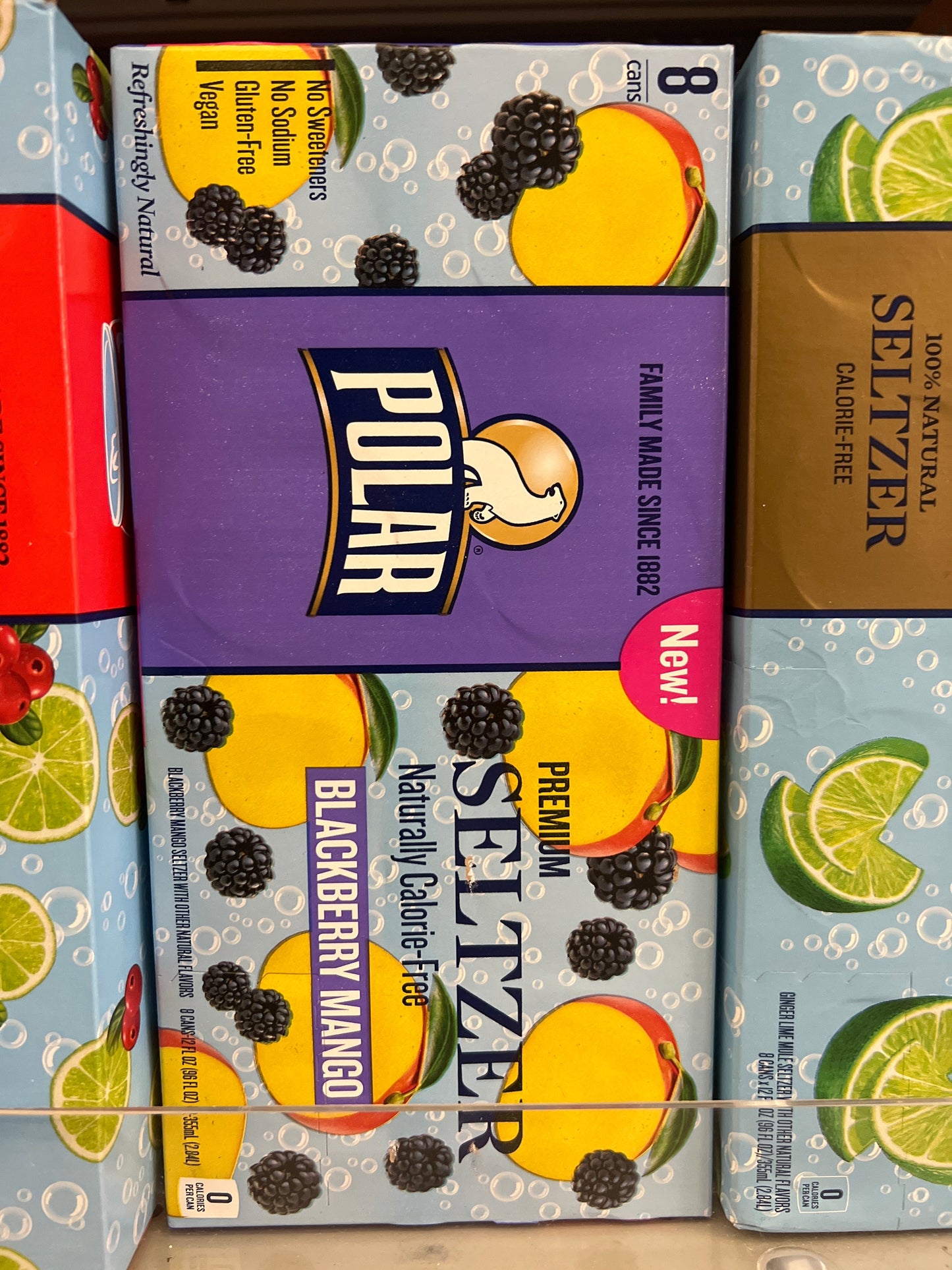 Polar blackberry mango seltzer 8 pack cans