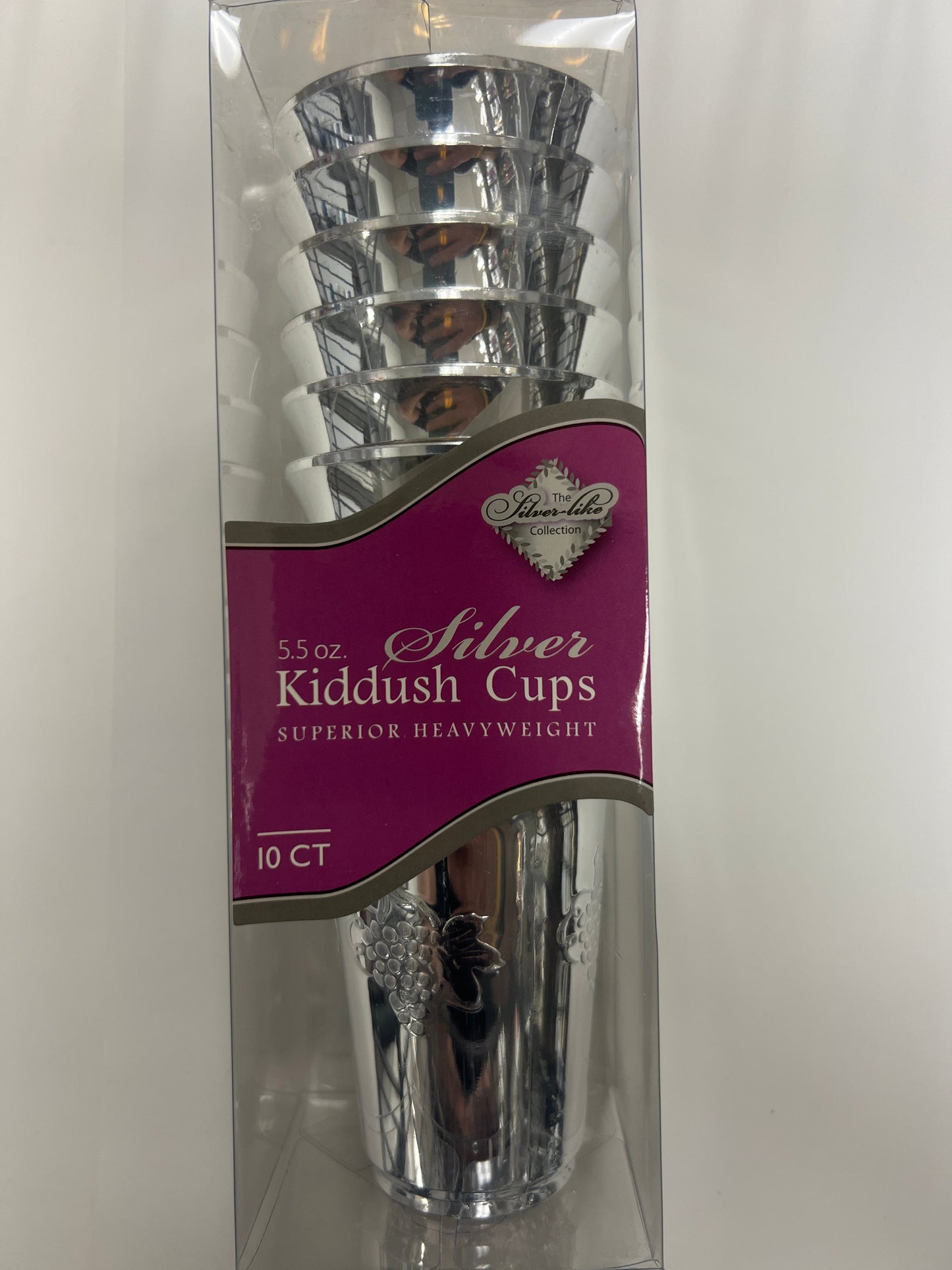 Blue sky silver kiddush cups 5.5oz 10ct silver