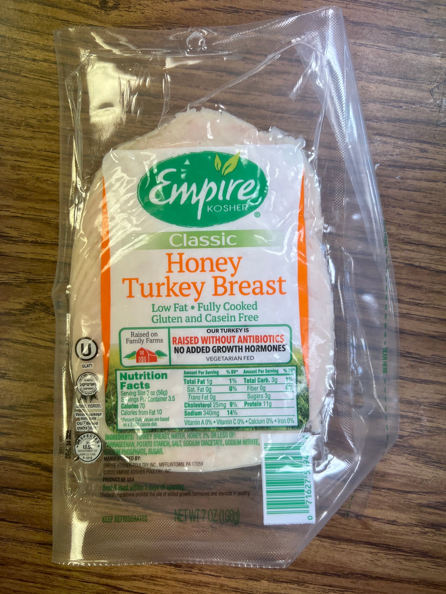 Empire kosher. Classic honey turkey breast