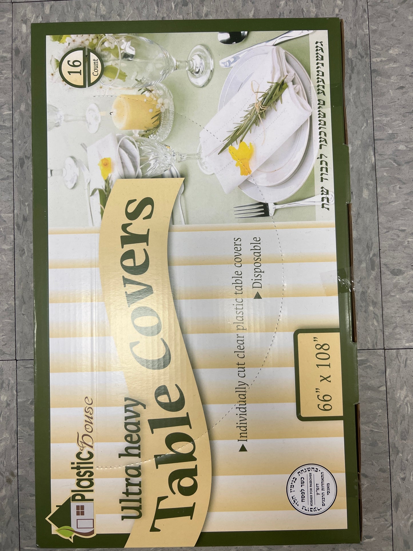 Plastic house ultra heavy table covers 66 x 108 16ct