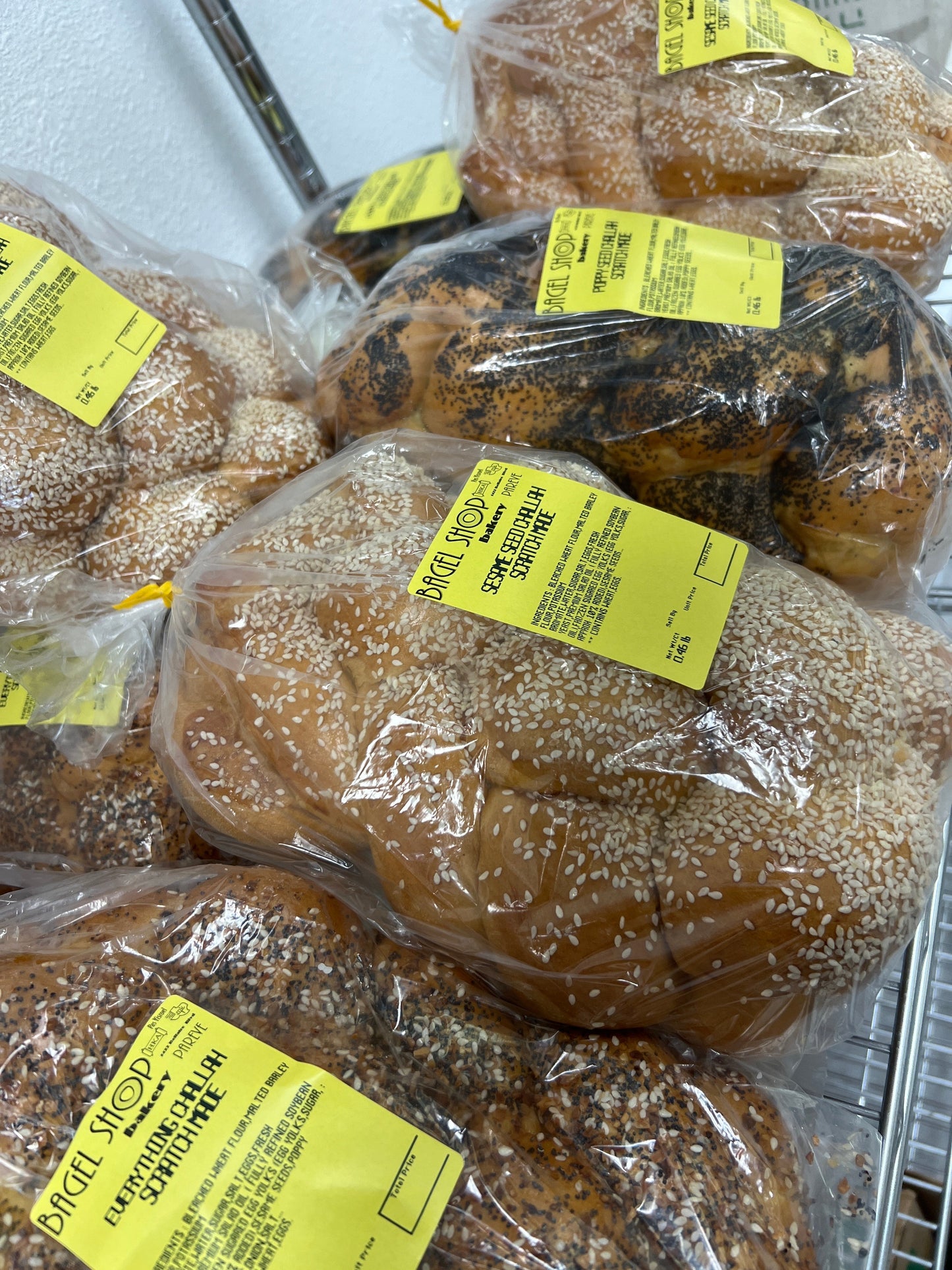 Assorted fresh challah with toppings on fridays only חלות