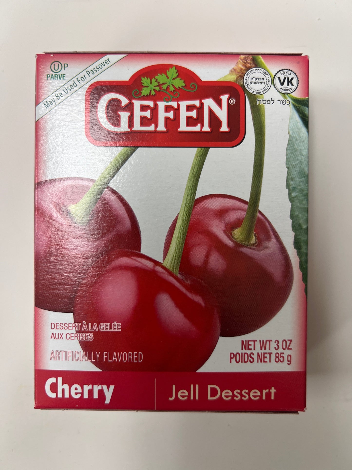 Gefen cherry jello dessert