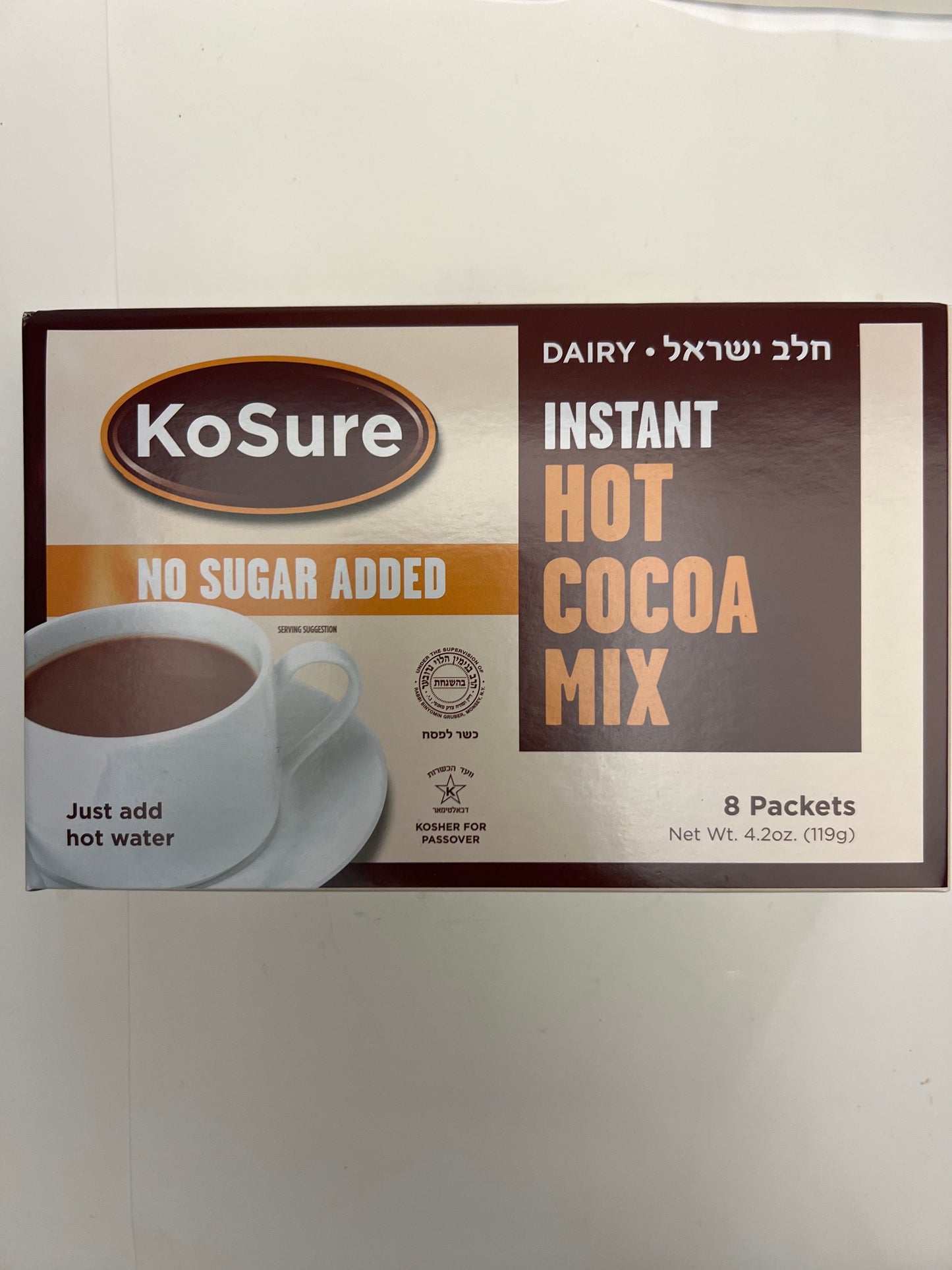 Kosure no sugar added instant hot choco mix