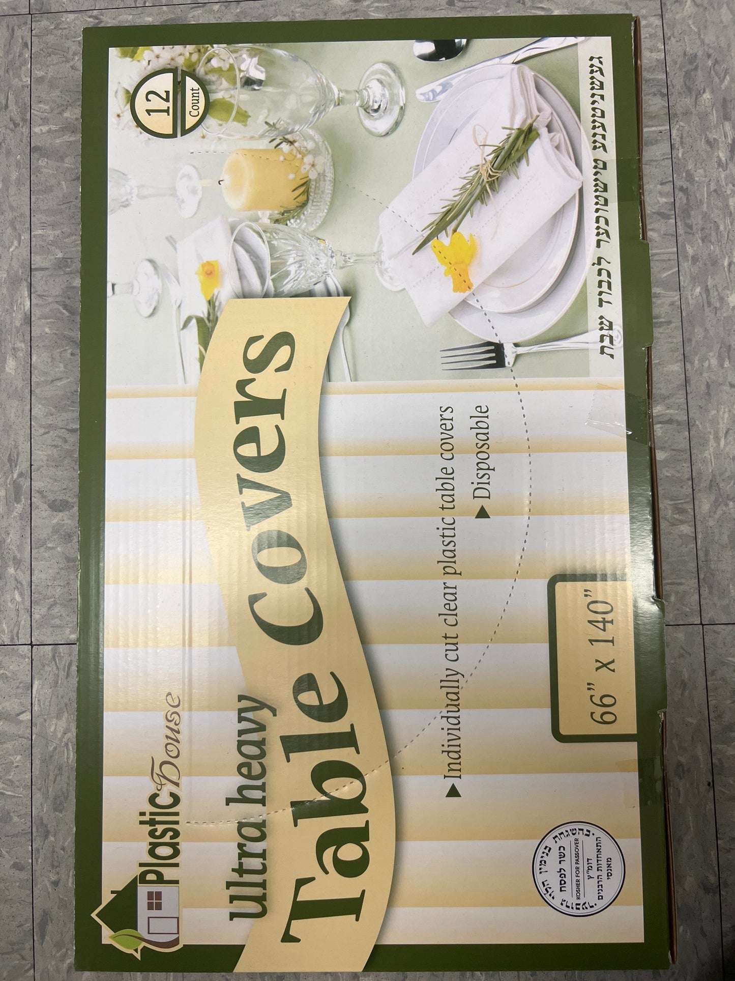 Plastic house ultra heavy table covers 66 x 140 12ct