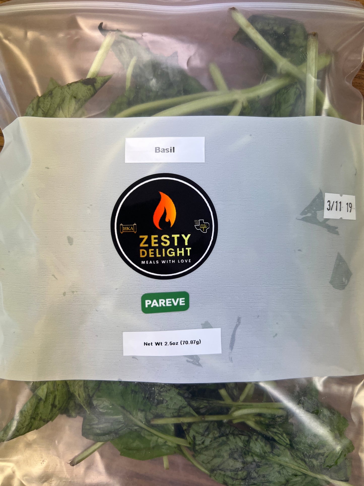 Pre order Zesty delight Washed and ready Basil W/ local hashgacha