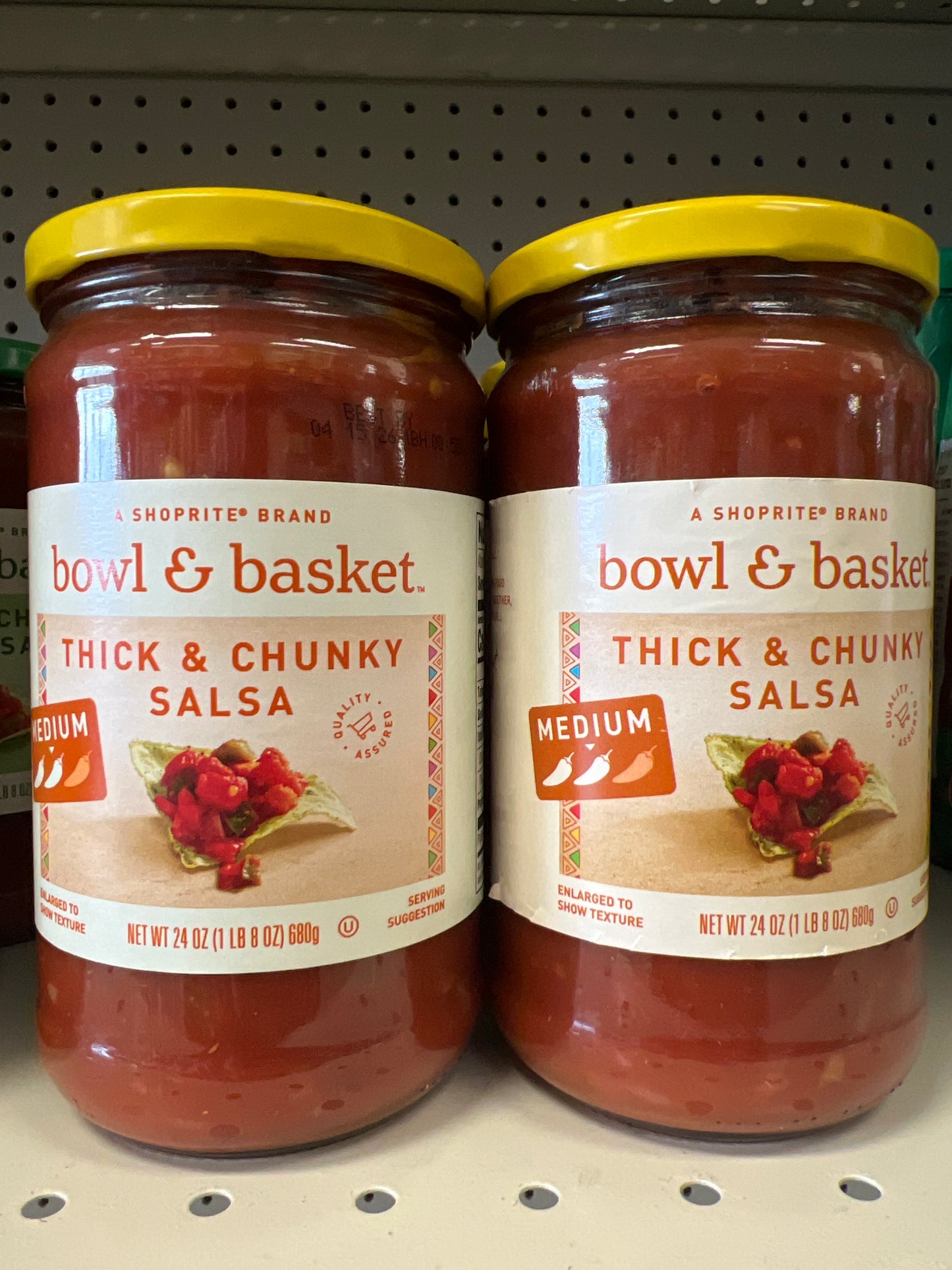 Bowl and basket thick and chunky salsa medium