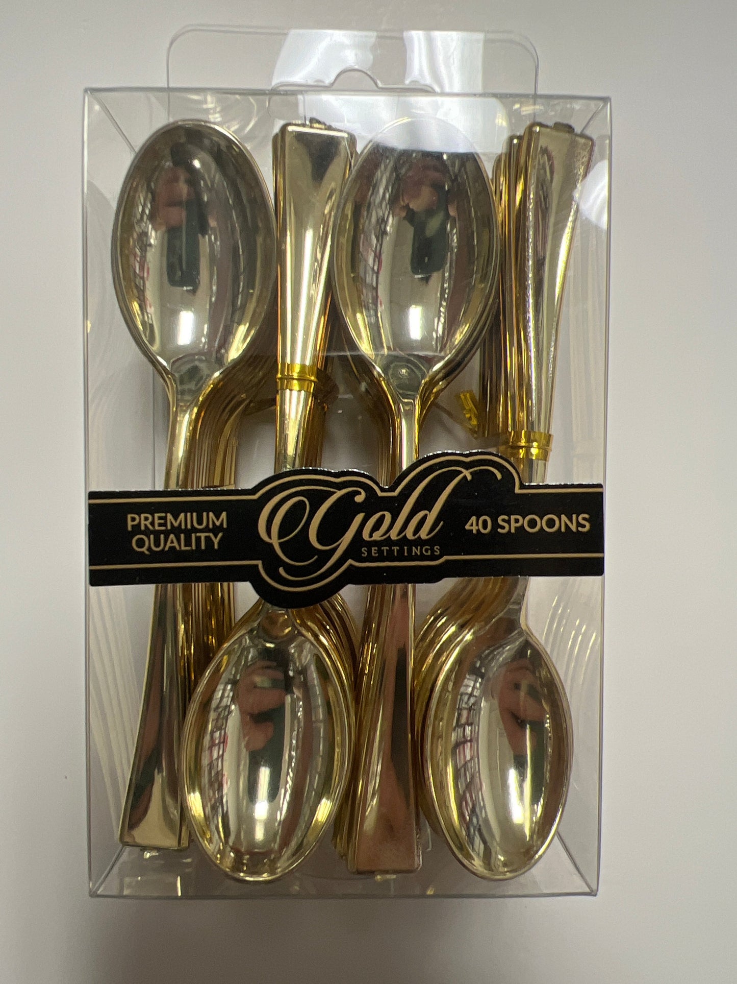 Blue sky #2364 gold settings 40 gold dessert spoons small