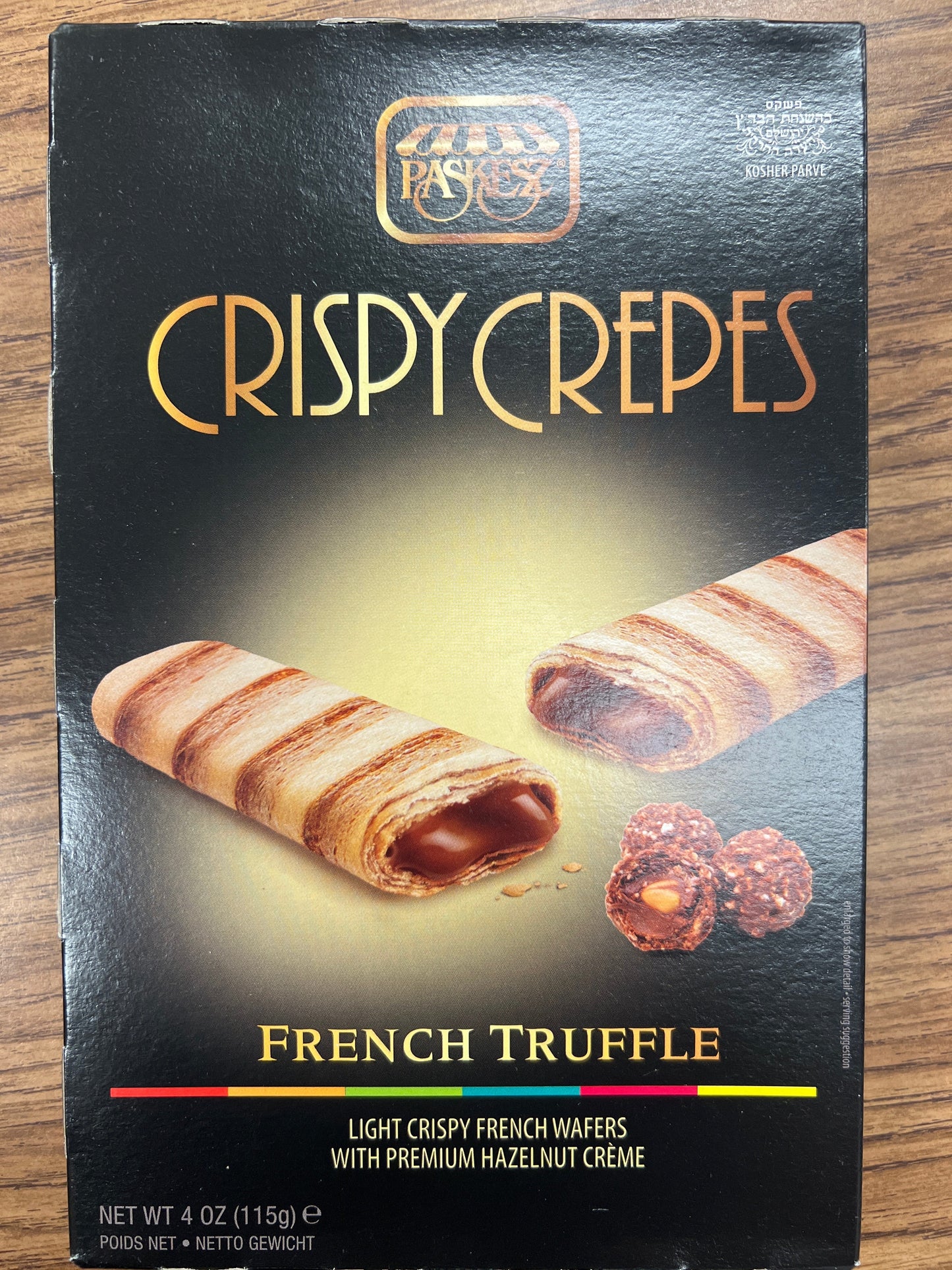 Paskesz crispy crepes. French truffle parve