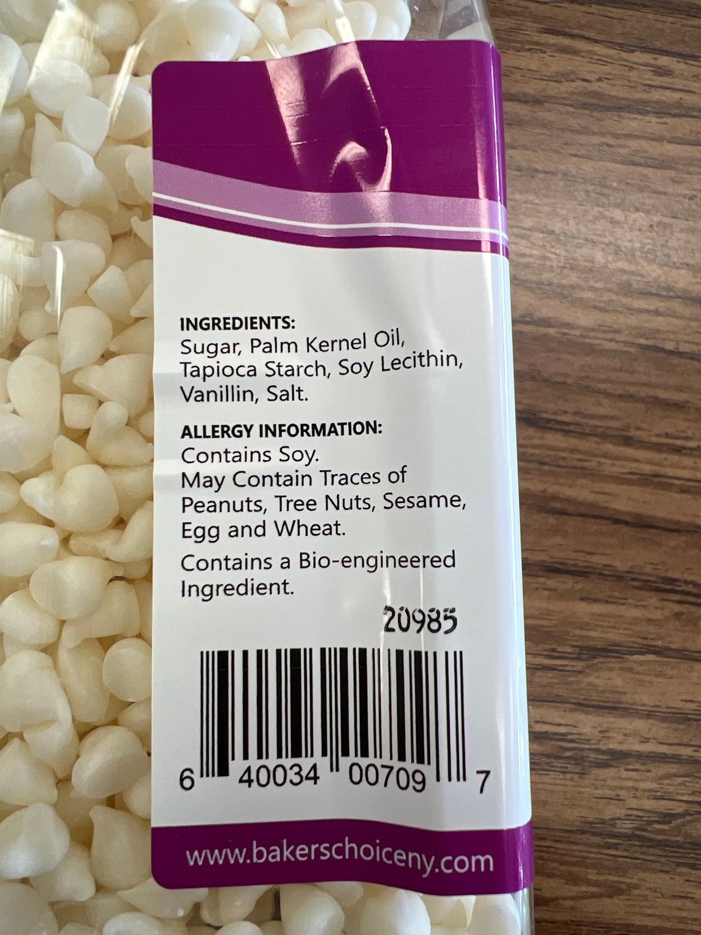 Bakers choice. White chips