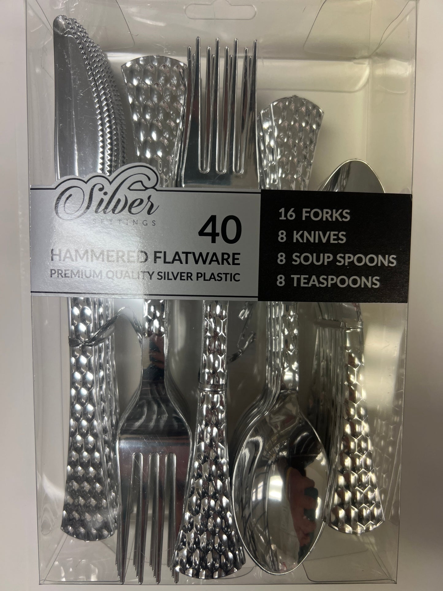Blue sky #2711 silver settings hammered flatware 40ct silver cutlery