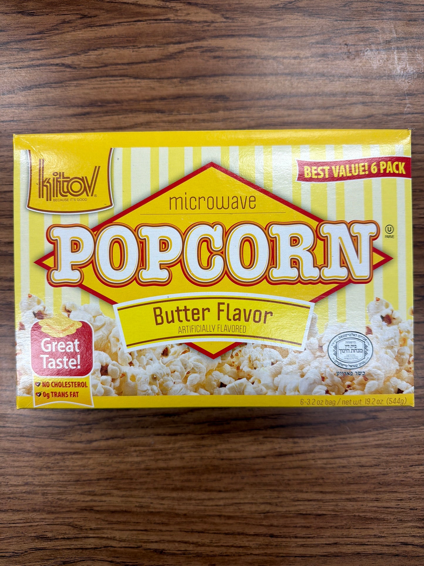 Kitov. Microwave popcorn butter flavored 6-pack