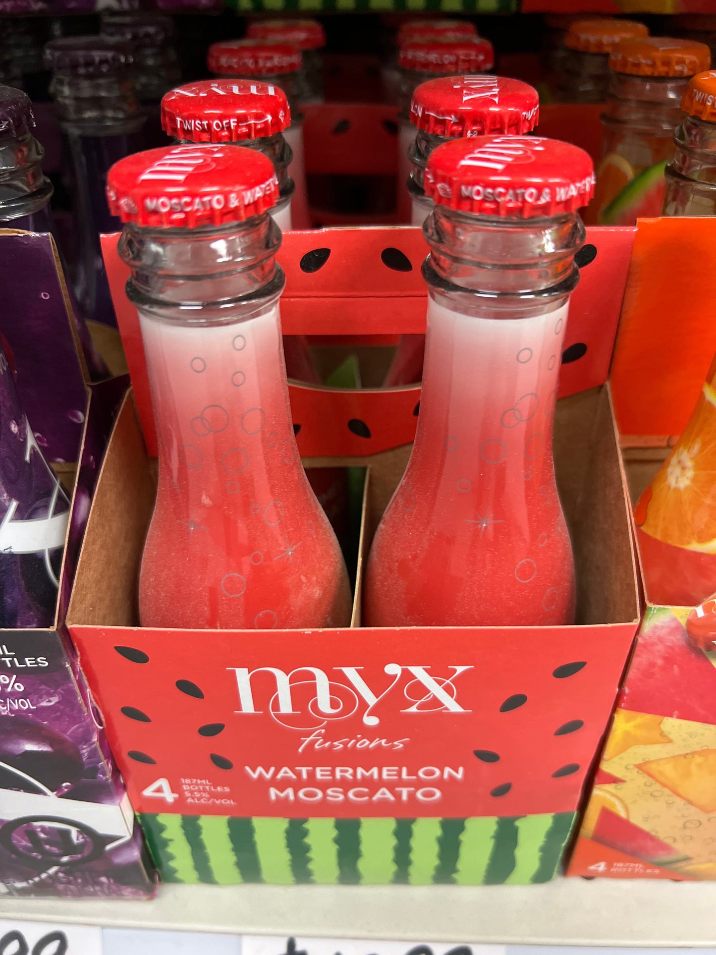 Myx Watermelon Flavored Wine Fusions 4 x 187ml Mevushal