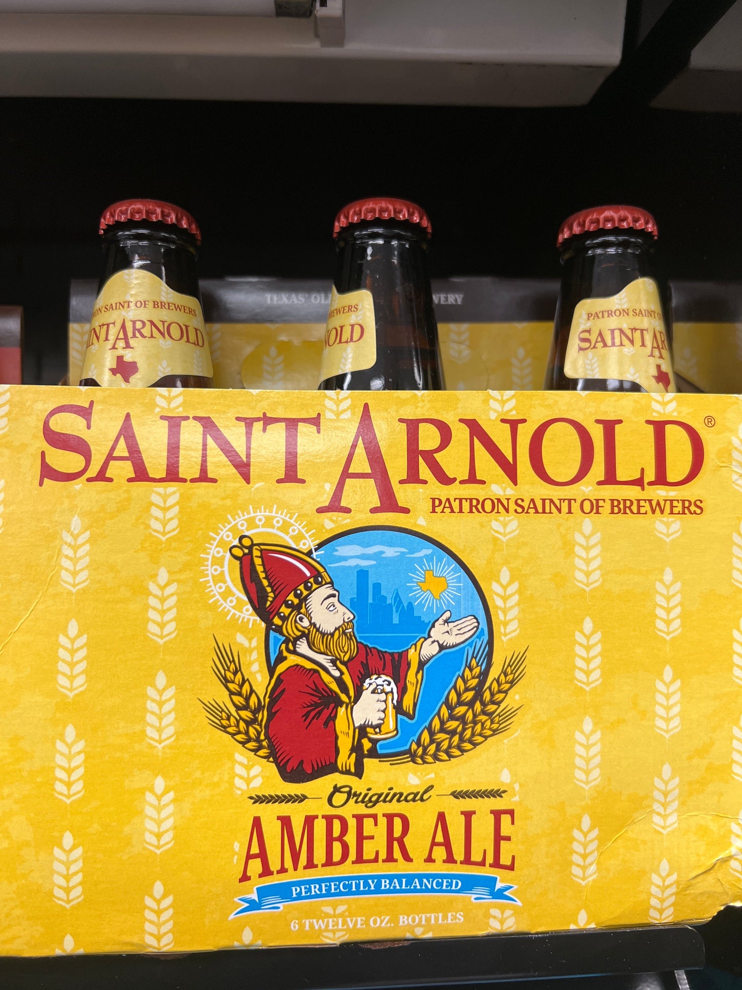 Saint Arnold amber ale 12oz 6pk beer bottles