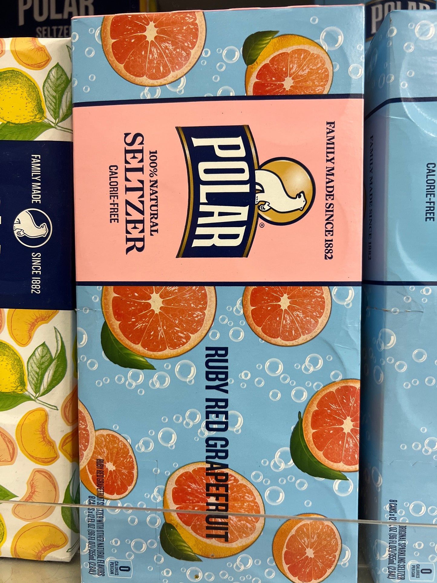Polar ruby red grapefruit seltzer 8 pack cans