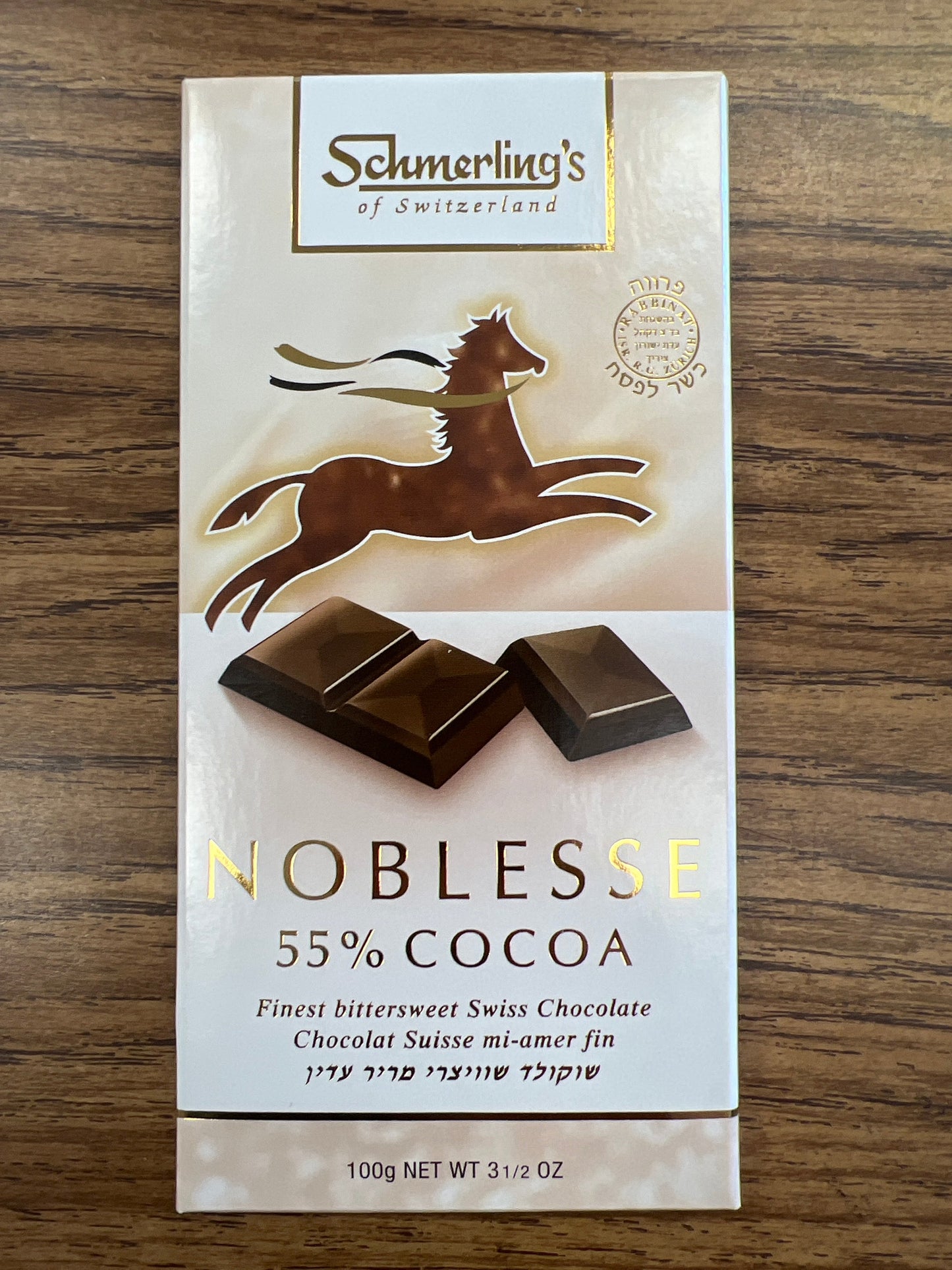 KFP Schmerling nobless 55% cocoa. Chocolate parve