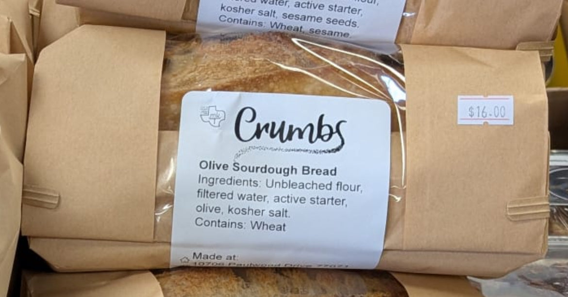 Crumbs olive sourdough bread