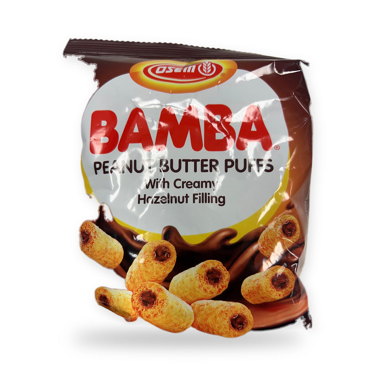 KFP Osem bamba with creamy hazelnut filling אוסם במבה נוגט