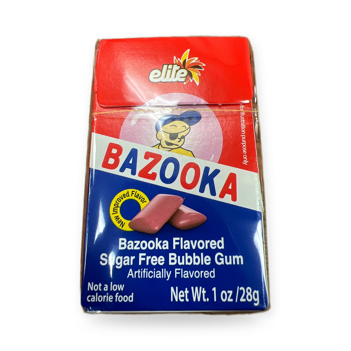 Elite bazooka gum box. Bubble gum. Sugar free