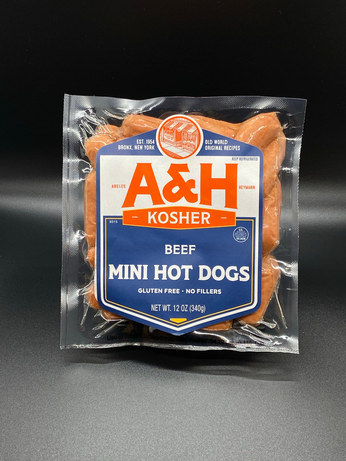 A&H Kosher Beef Mini Hot Dogs 12 oz