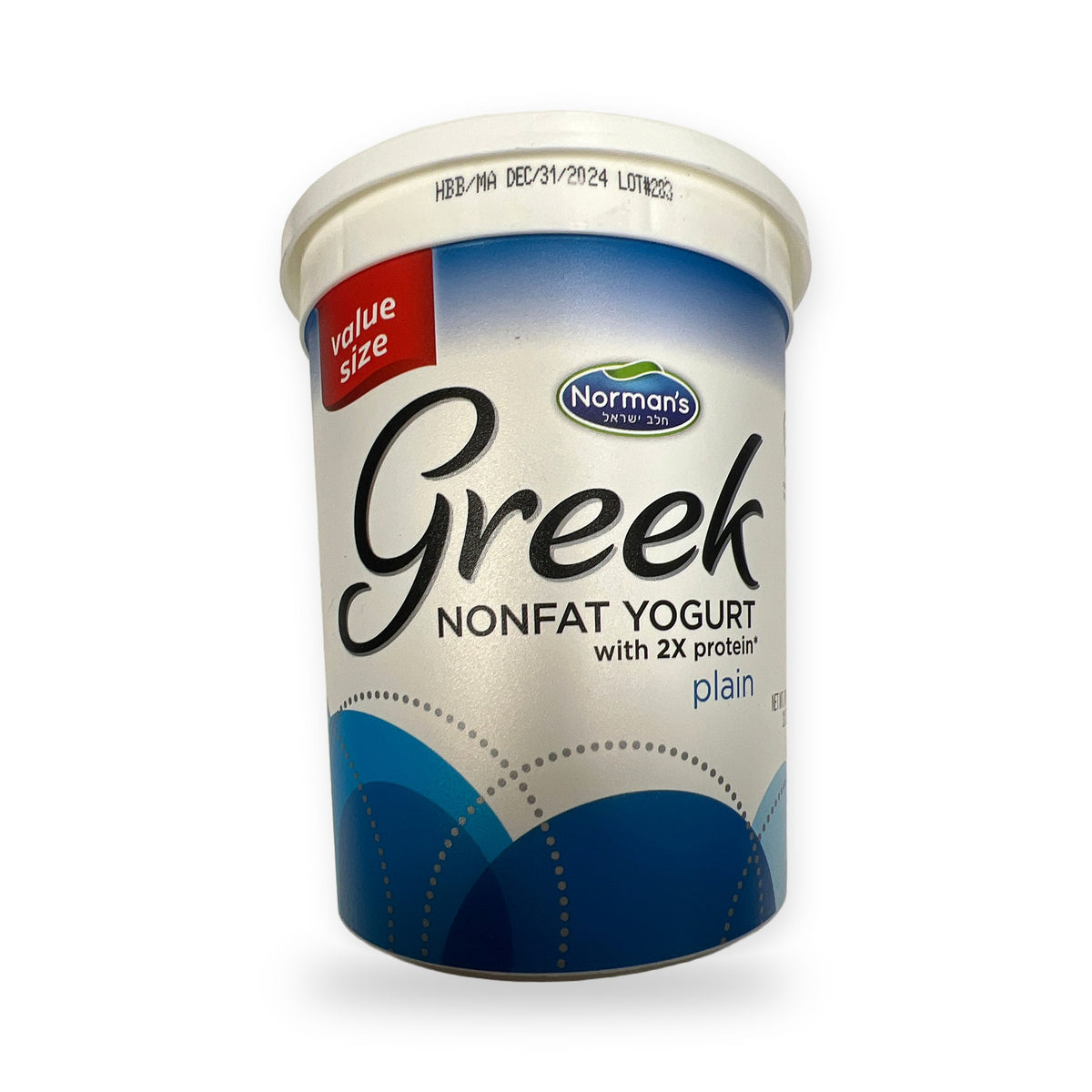 Normans Greek nonfat yogurt w/ 2x protein plain 2lb