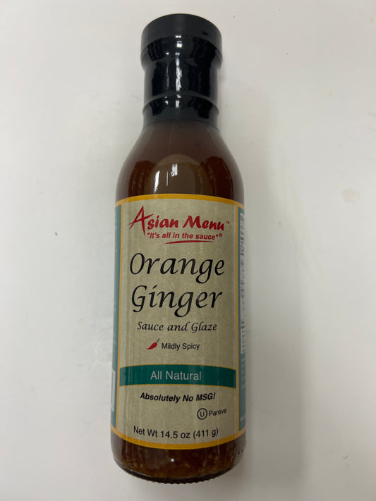 Asian menu orange ginger sauce and glaze