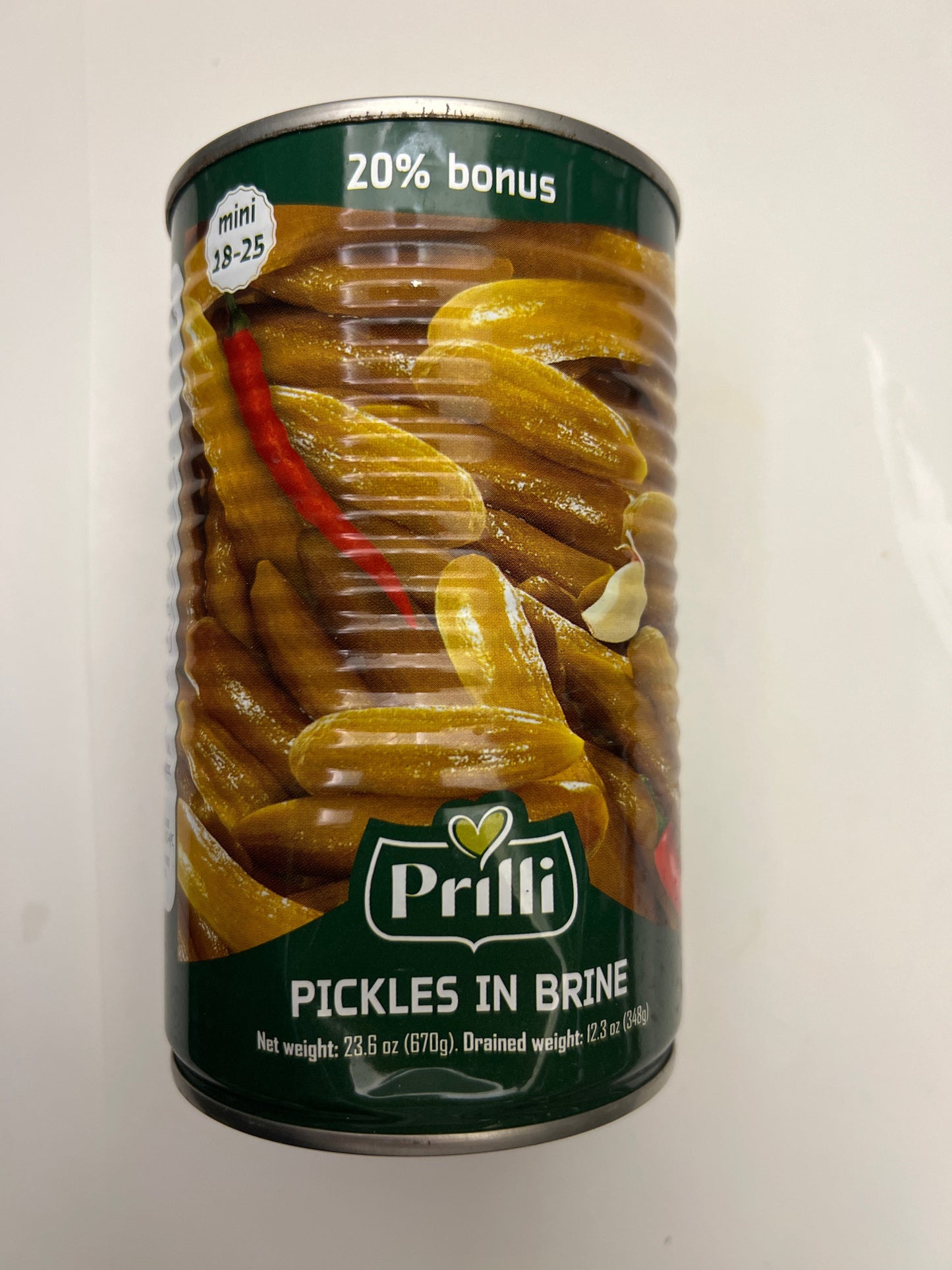 Prilli pickles in brine 18-25 KFP year round