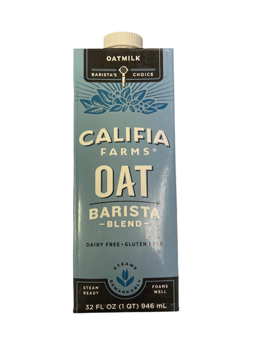 Baristas choice. Califia farms oat milk. Baristas blend. Dairy free. Gluten free