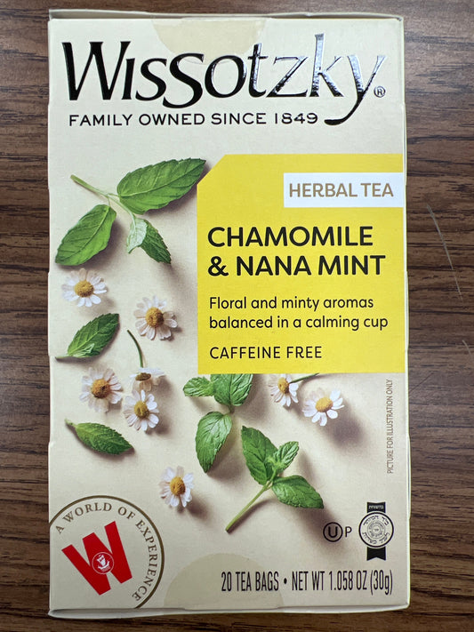 Wissotzky herbal tea. Chamomile nana mint