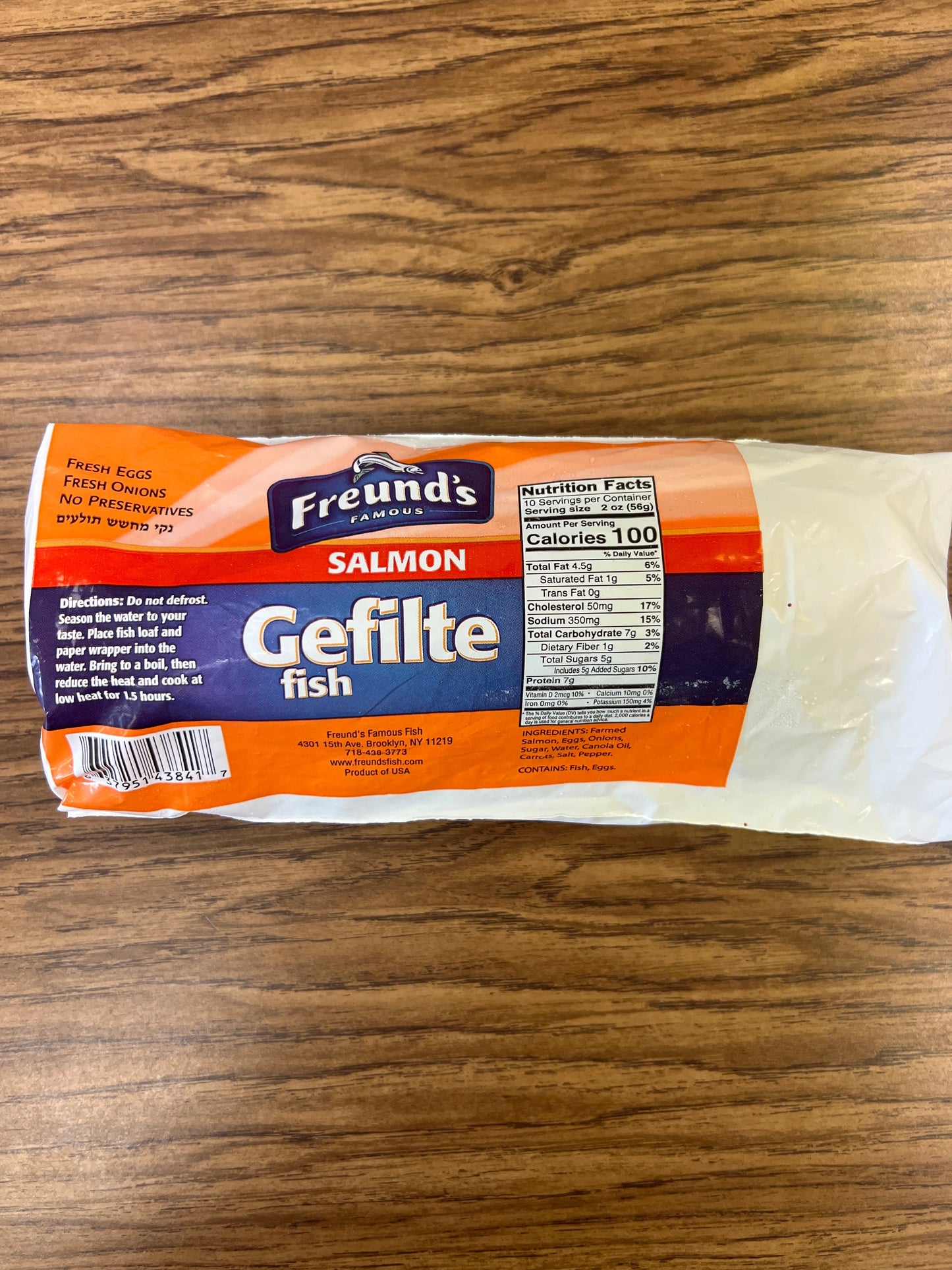 Freund’s famous salmon gefilte fish