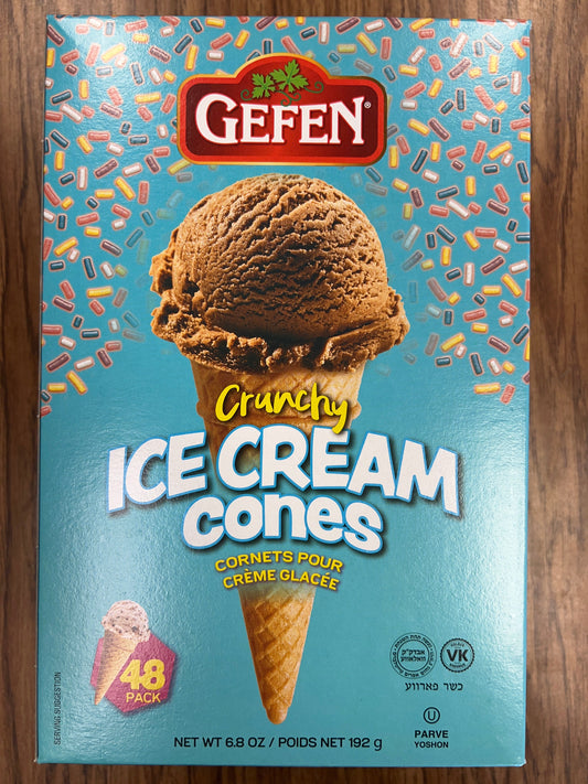 Gefen crunchy ice cream cones 48ct