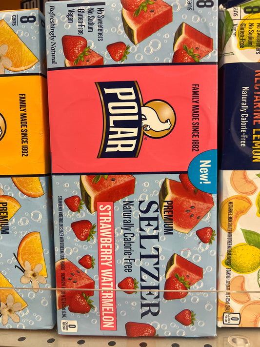 Polar strawberry watermelon  seltzer 8 pack cans