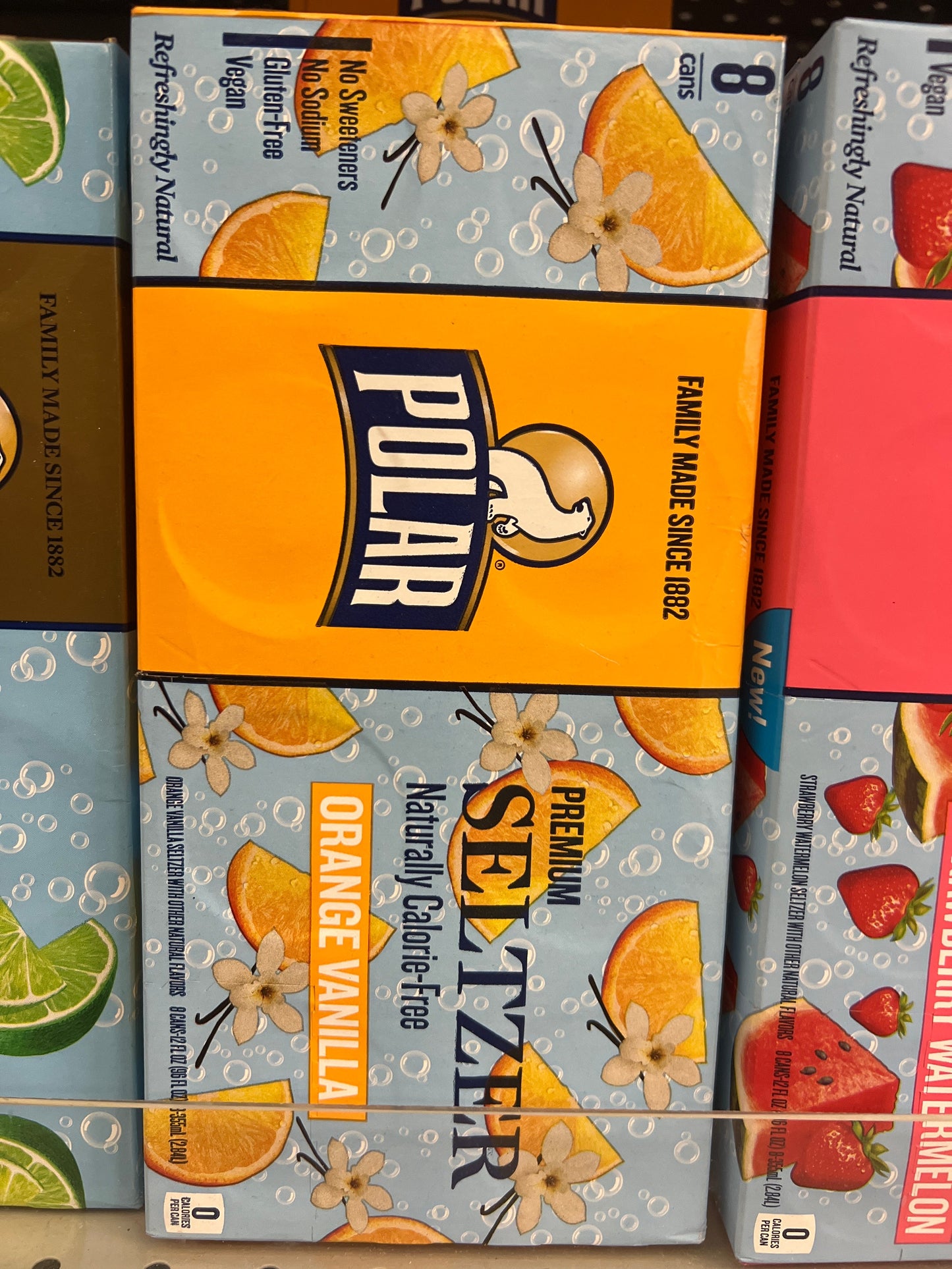 Polar orange vanilla seltzer 8 pack cans