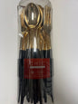 Blue sky #3179 chic flatware 32ct cutlery gold/black