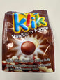 Klik vanilla n fudge. Milk and white chocolate coated puffs￼