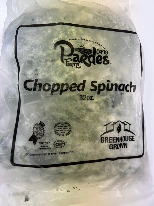 Pardes farms. Frozen Chopped spinach 32oz