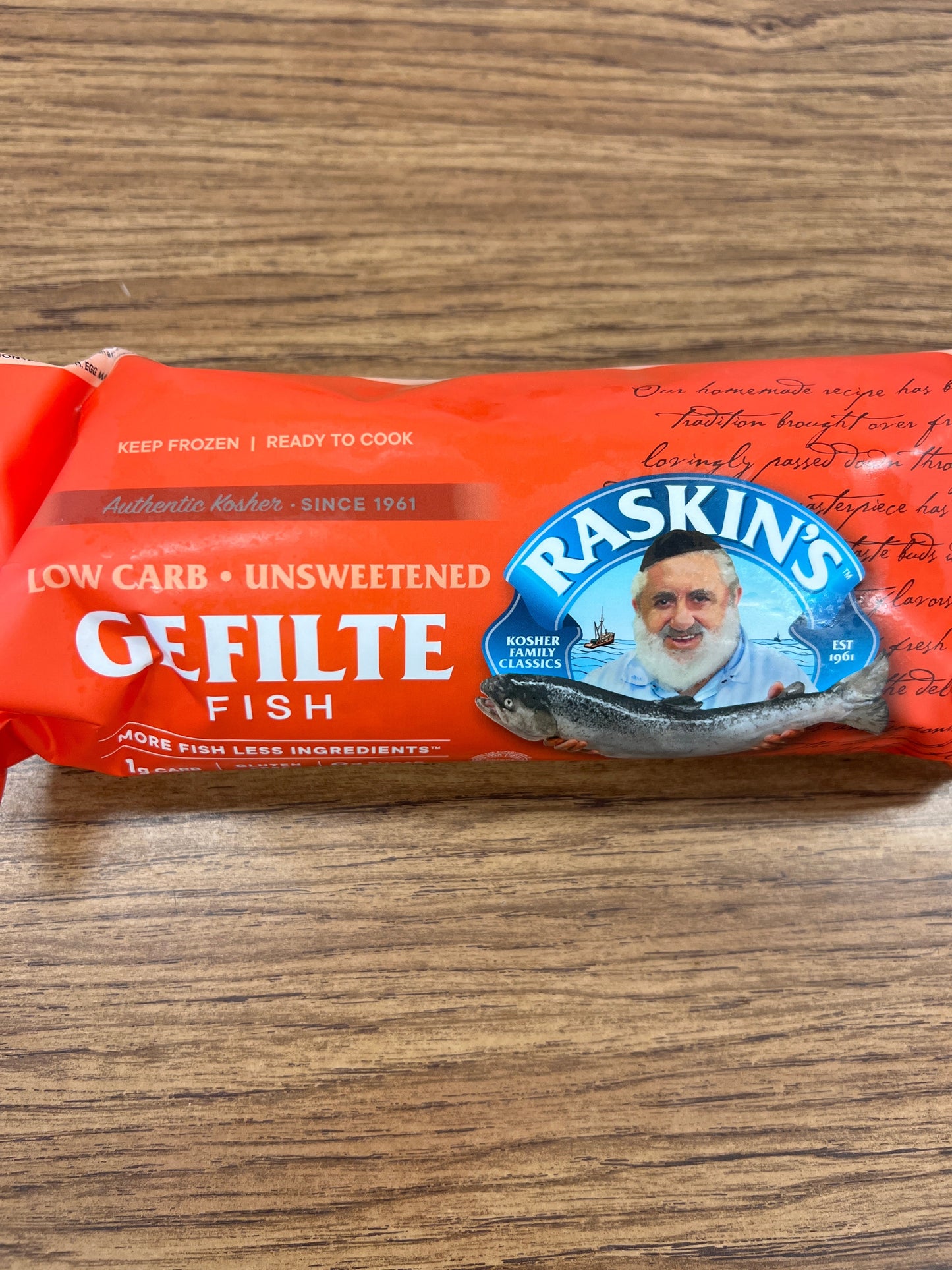 Raskins unsweetened  no sugar no oil no pepper gefilte fish KFP