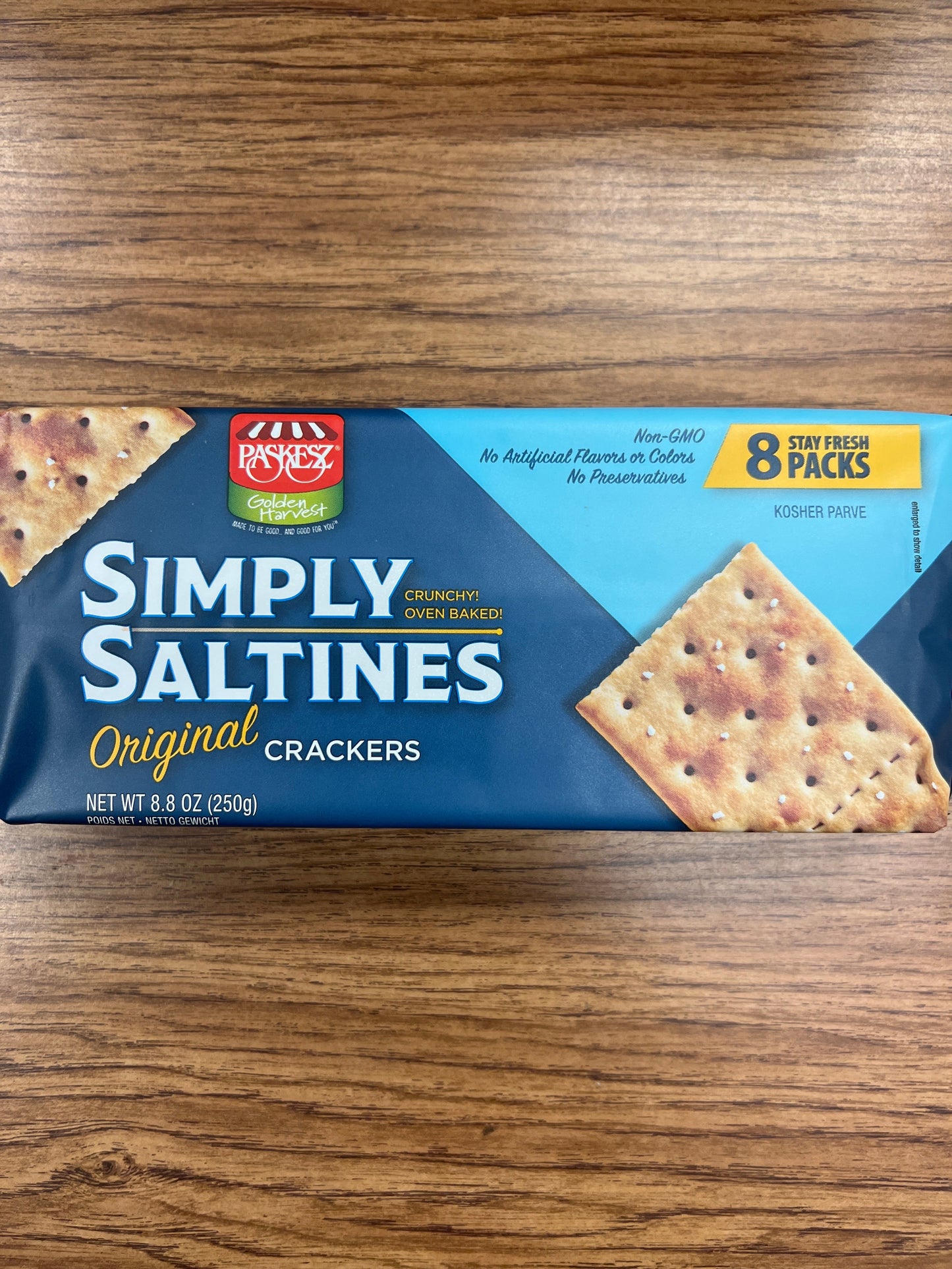 Paskesz simply saltines. Original crackers