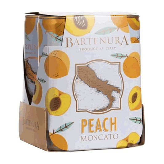 Bartenura Peach Moscato Flavored Wine 4-pack cans Mevushal