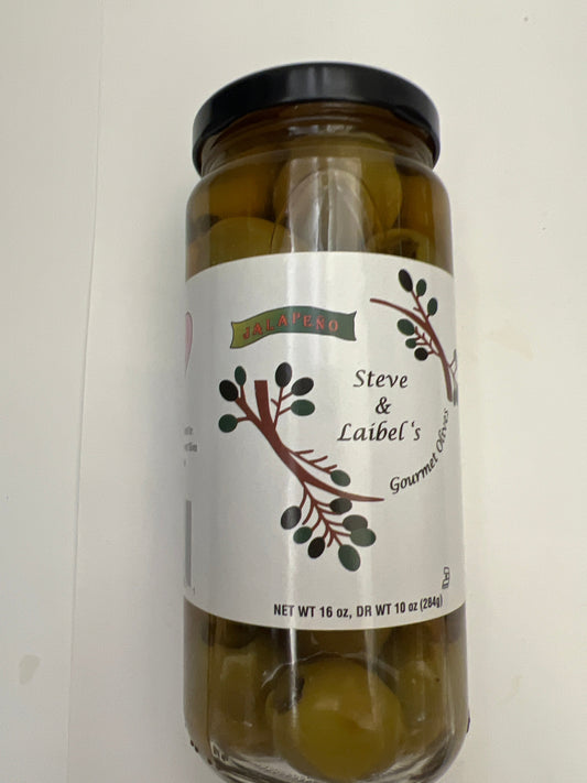 Steve and Laibel’s gourmet olives jalapeño stuffed