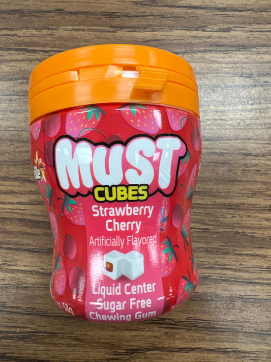 Elite must gum. Strawberry cherry cubes. Sugar free