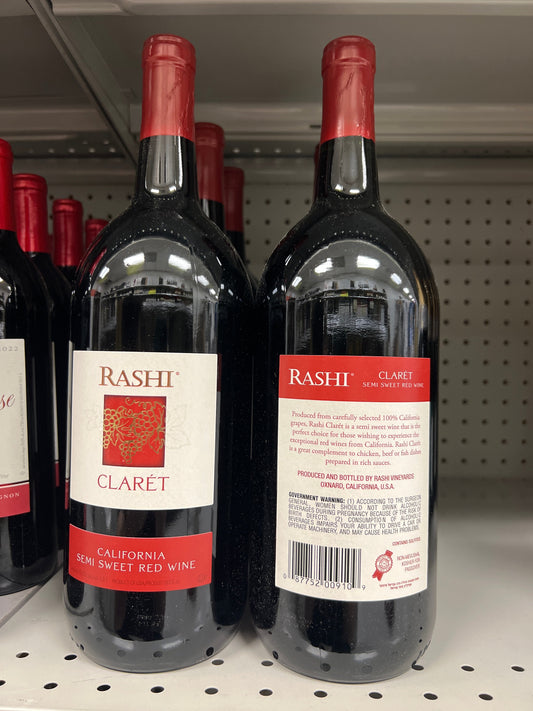 Rashi Claret California Semi Sweet 1.5L NOT Mevushal