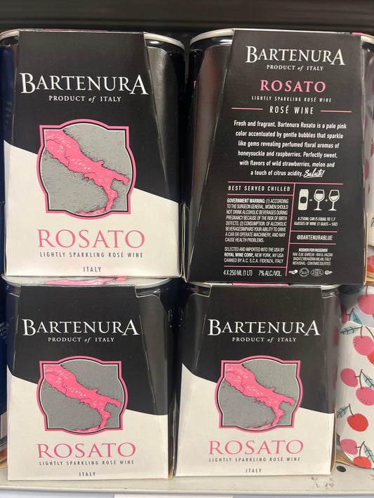 Bartenura Rosato Lightly Sparkling Italy 4-pack cans Mevushal
