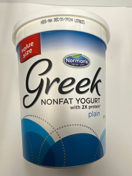 Normans Greek nonfat yogurt w/ 2x protein plain 2lb