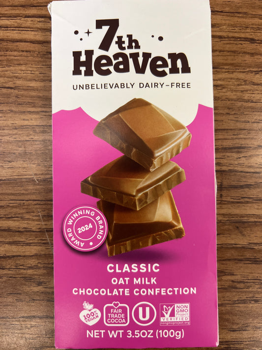 7th heaven unbelievably dairy free. Classic oat milk chocolate confection