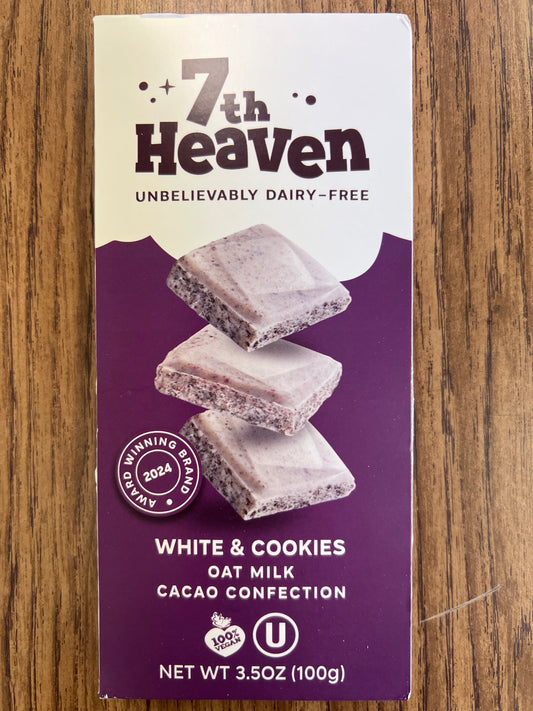7th heaven unbelievably dairy free. White and cookies oat milk cacao confection